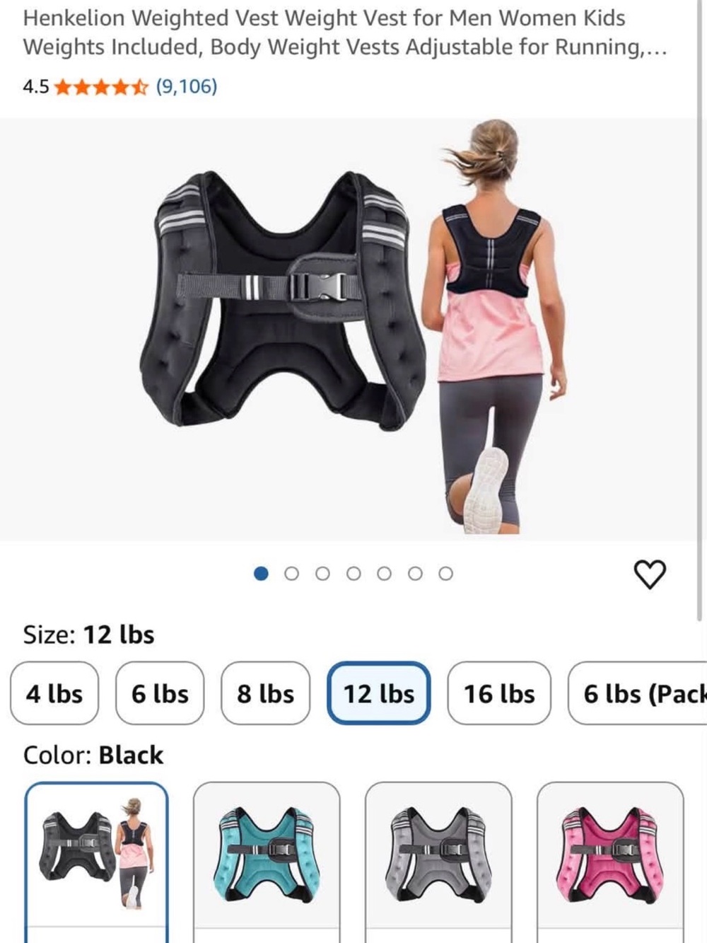 Weighted Vest for Fitness Training - Black -